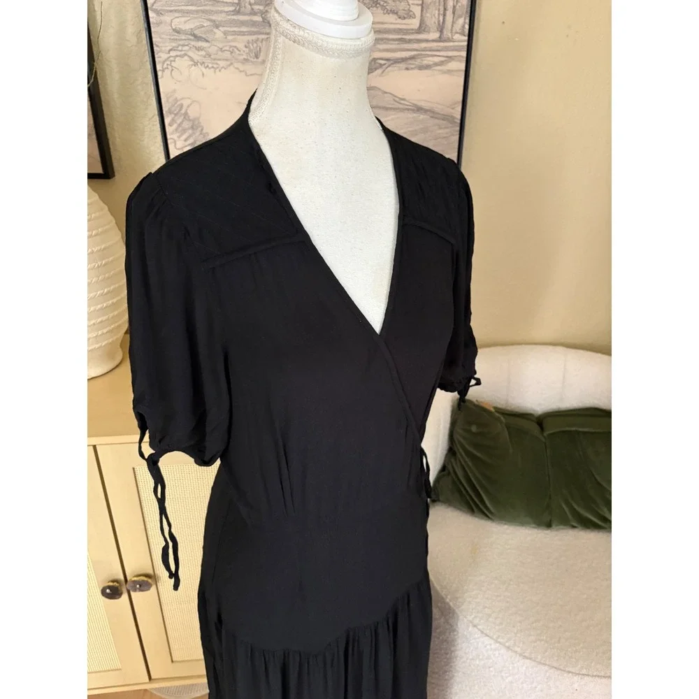 CHRISTY DAWN Black Augusta Wrap
Midi Dress Size Large - Picture 4 of 11